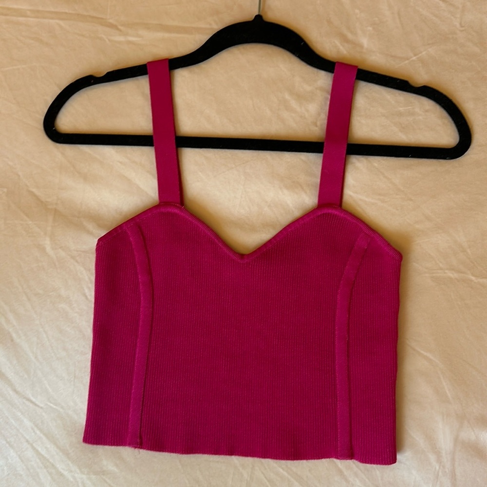 Zara pink sweetheart crop tank size Small